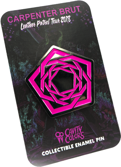 Carpenter Brut - Leather Patrol - Enamel Pin - Graphic Design (600x600), Png Download