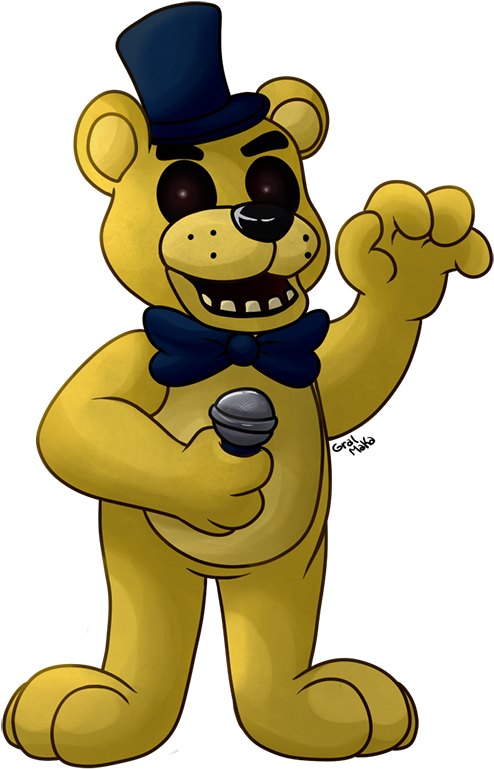 Goldenfreddy - Five Nights At Freddy's Fan Art Golden Freddy (542x800), Png Download