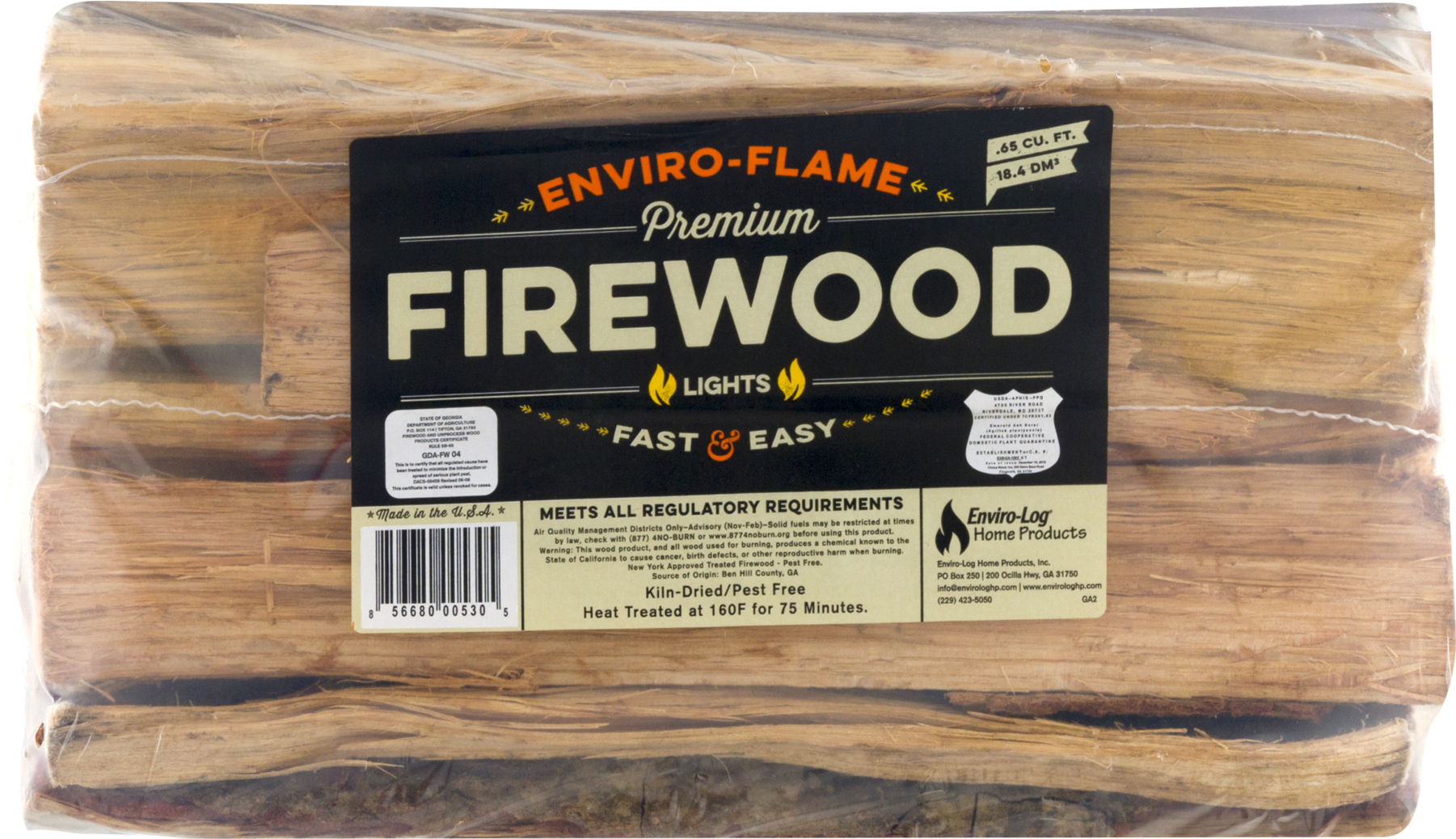 Premium Firewood Bundle - Enviro-log Inc Fw5305 0.65 Cu. Ft. Premium Firewood (1800x1800), Png Download