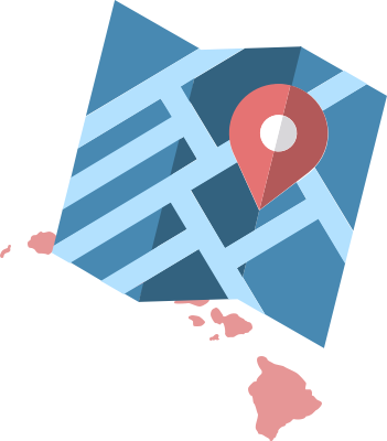 Hawaii Map Pin - Hawaii (351x400), Png Download