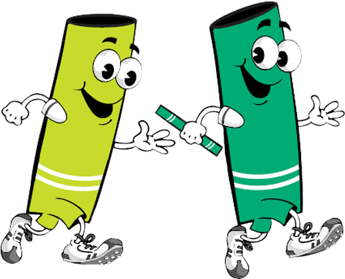 Country Kids Relays Image Black And White Stock - Baton Relay Clipart (578x533), Png Download