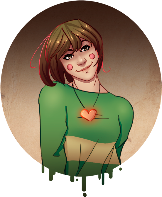 Chara The Fallen Child - Chara Fallen Into The Underground (568x700), Png Download