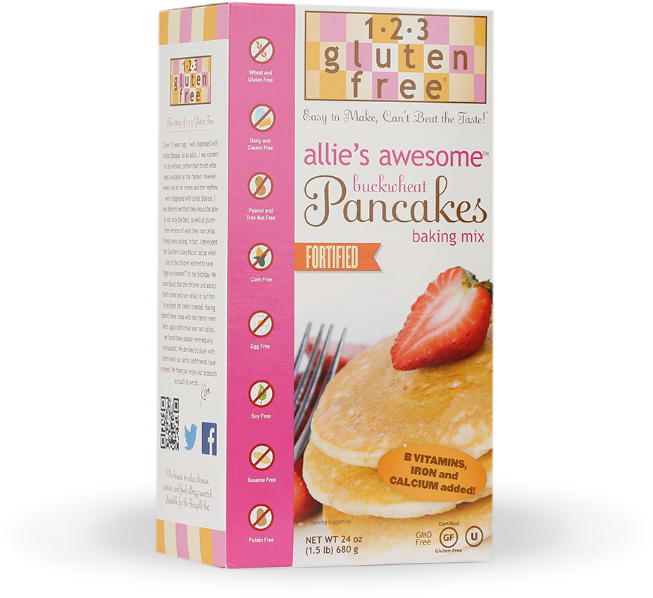 Allie's Awesome Buckwheat Pancakes - 1-2-3 Gluten Free Buckwheat Pancakes, Allie's Awesome (1000x1000), Png Download