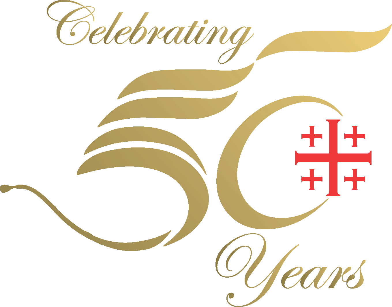 Golden 50th Wedding Anniversary Icons - Logo For 50 Years Celebration (1359x1066), Png Download