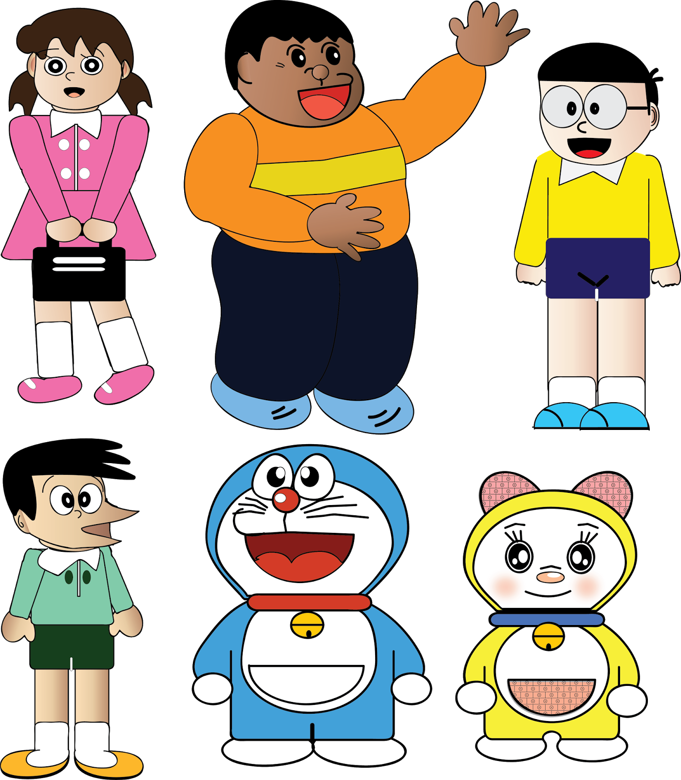 Doraemon And Friends Png - Doraemon Characters Clipart (835x956), Png Download