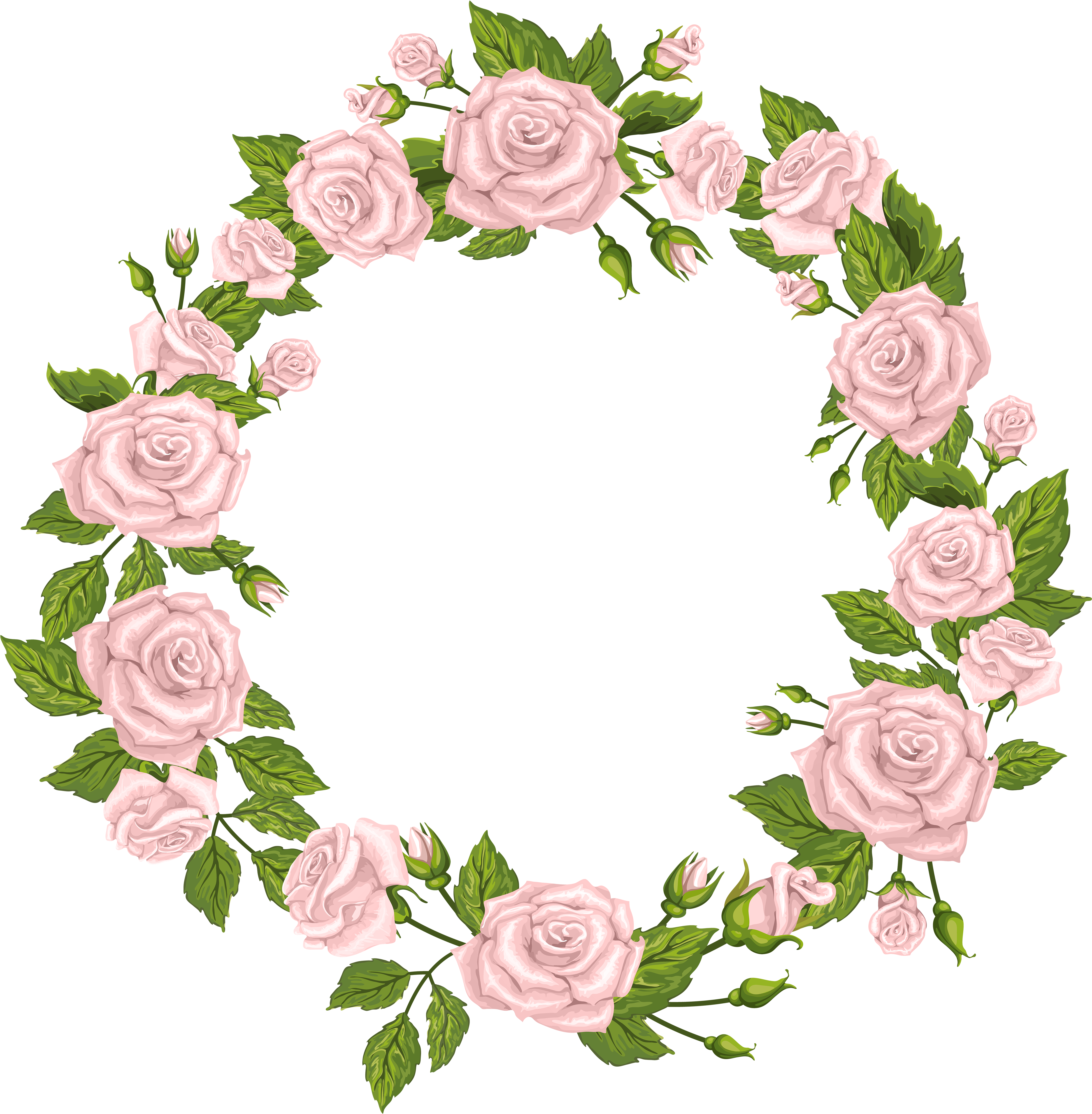 Pink Rose Border - Png Border Pink Roses (4868x5000), Png Download