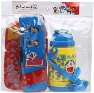 Unisex Doraemon Pencil Box, Lunch Box And Water Bottle - Lunchbox (340x510), Png Download