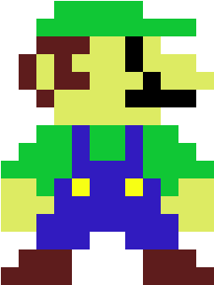 Luigi - Mario Pixel Art (380x440), Png Download