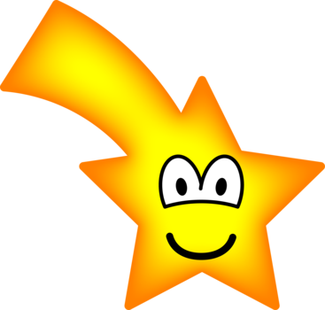 Shooting Star Emoticon - Shooting Star Smiley Faces (367x350), Png Download