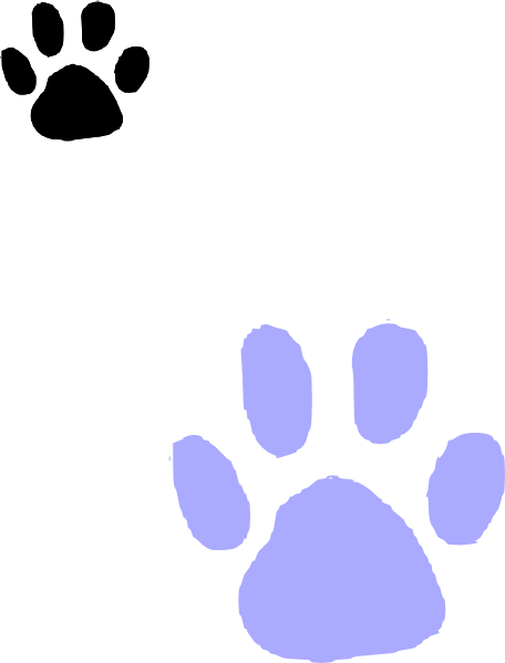 Purple Paw Print Clip Art - Cat Footprint (456x599), Png Download