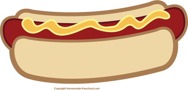 Hot Dogs Clipart Simple - Free Printable Hot Dog (605x291), Png Download
