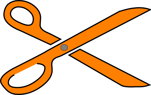 Orange Clipart Scissors - Orange Scissors Clipart (600x380), Png Download