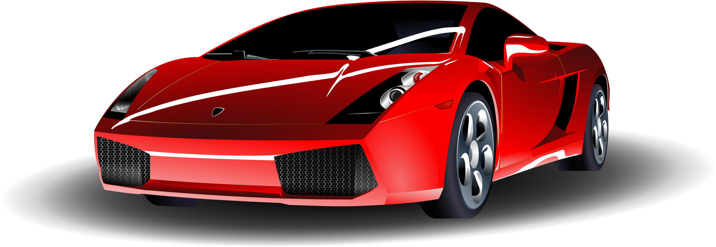 Red Sports Car Big Image Png - Sports Car Clipart (2400x938), Png Download