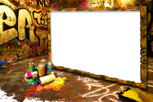 Photo Frame - Cool Graffiti - Green Screen Street Background (498x331), Png Download