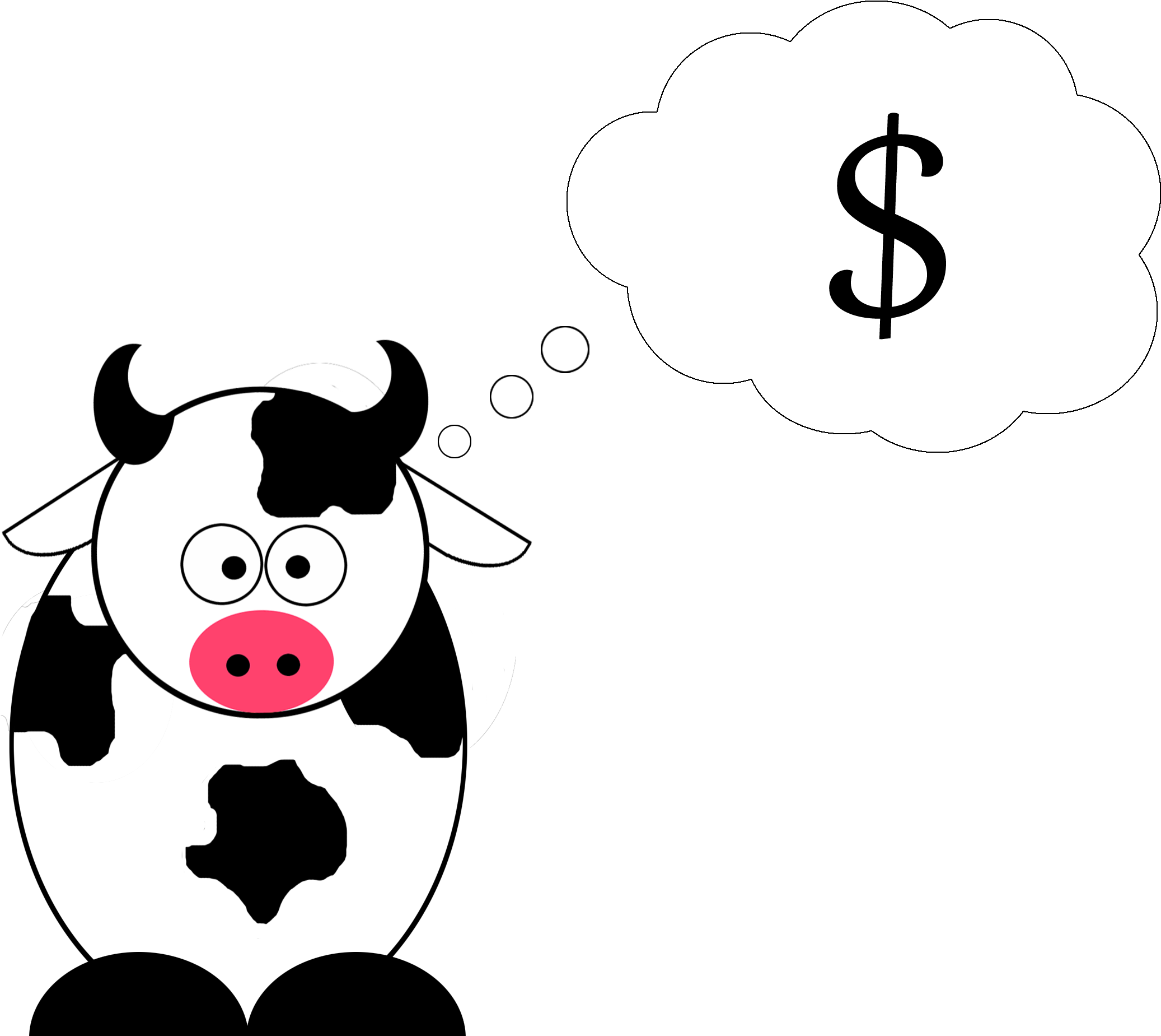 Money-cow - Dead Cow Cartoon (2400x2400), Png Download