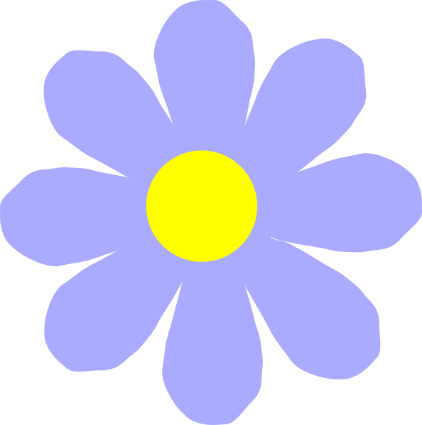 Blue Flower Clip Art At Clker - Flower Clipart (594x597), Png Download
