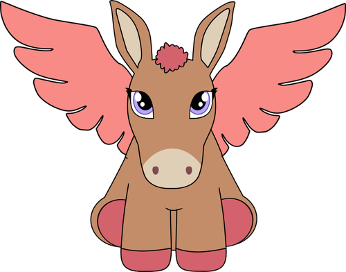 Donkey Clipart Eye - Pegasus Clipart (500x392), Png Download