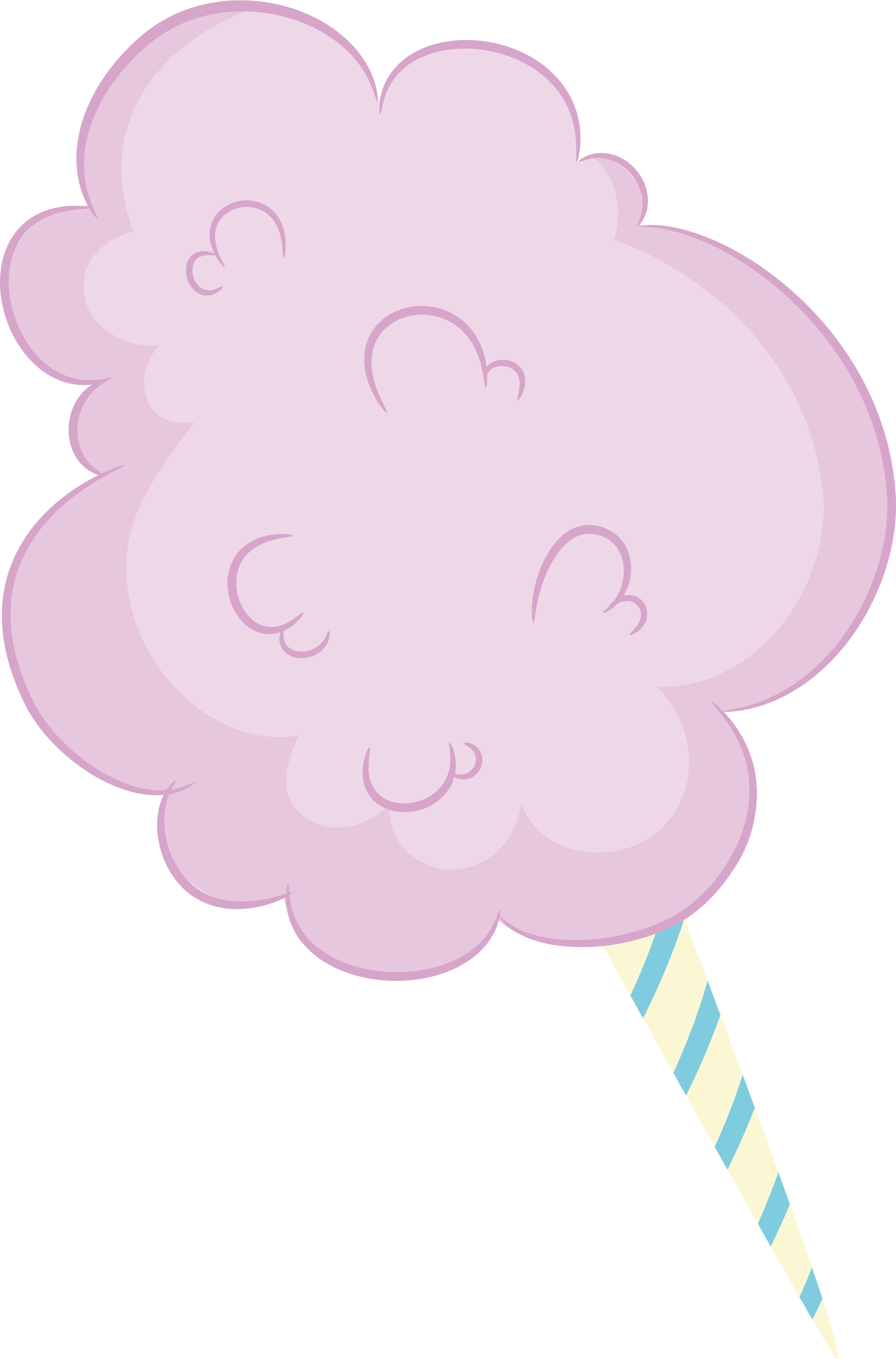 Cotton Candy Purple Clip Art - Purple (2281x3461), Png Download