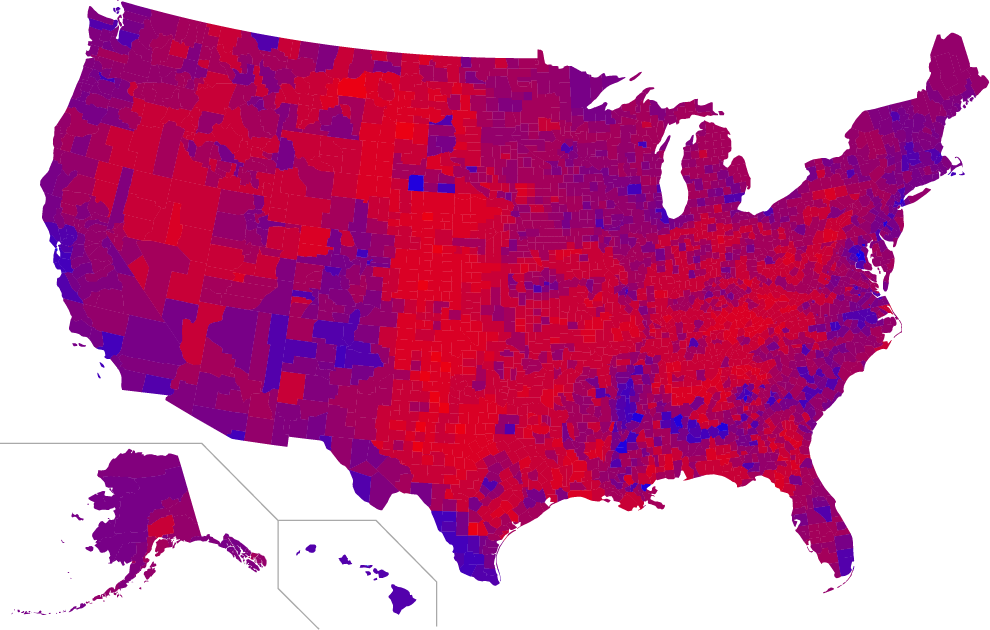 How To Learn From Conservatives - Purple Electoral Map 2016 (990x630), Png Download