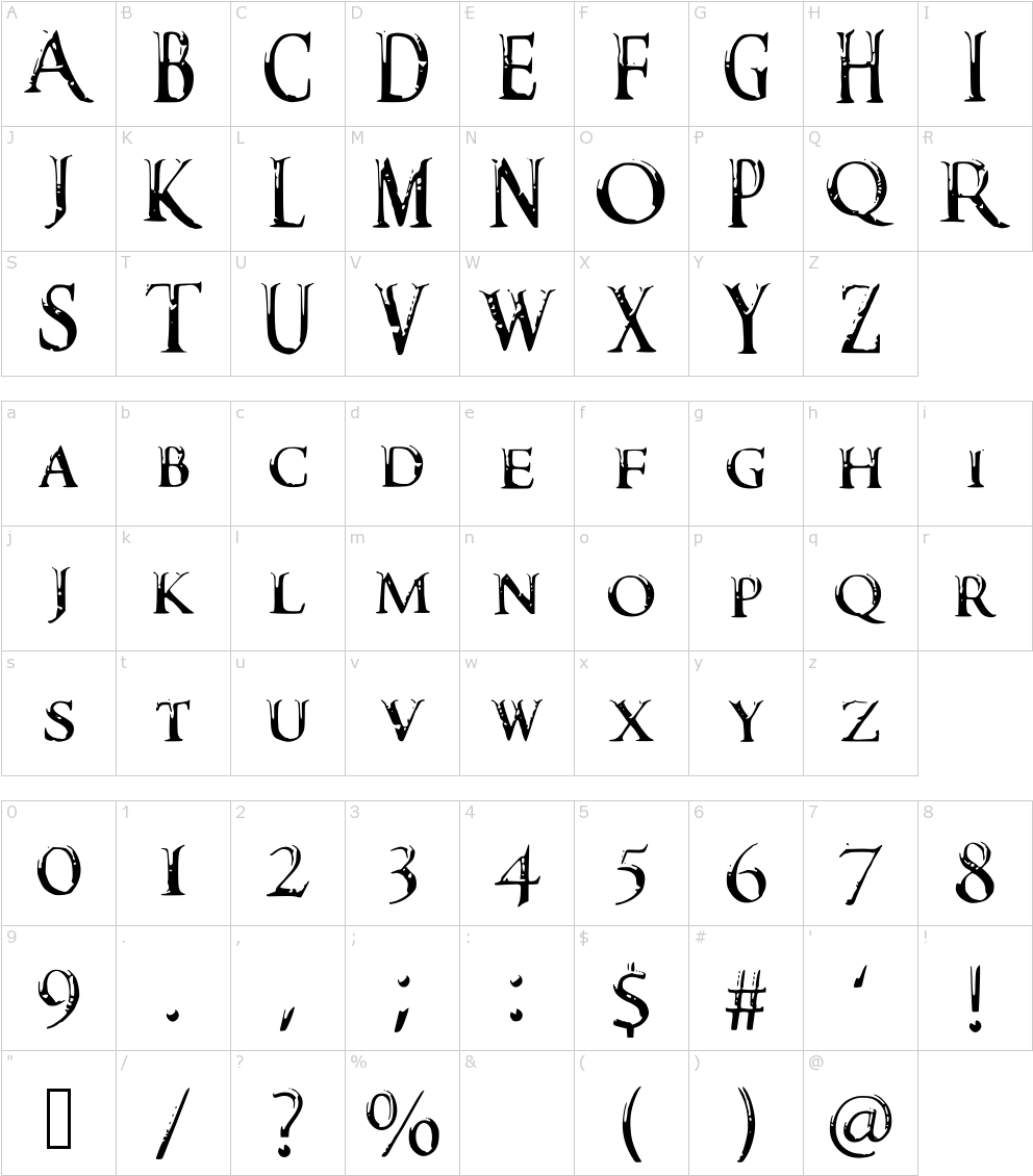 Font Characters - Black Jack Font (1000x1150), Png Download