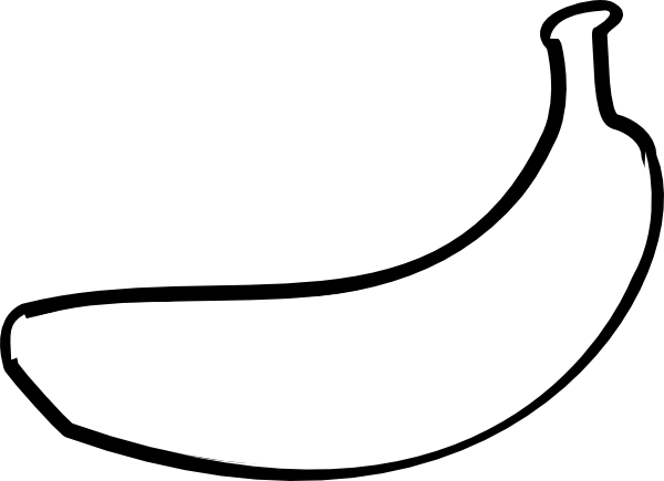 Small - White Banana Outline (600x435), Png Download