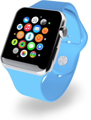 Build The Most Realistic Apple Watch Prototypes - Apple Watch Blue Transparent (378x495), Png Download