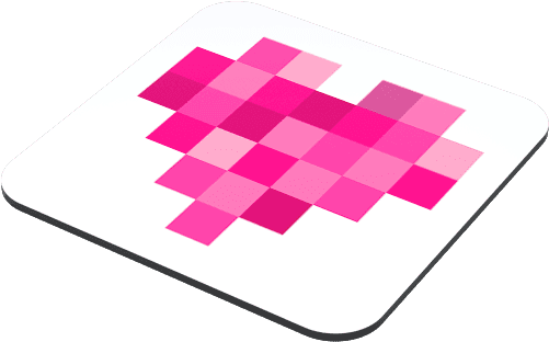 Pixel Heart Coaster - Graphic Design (500x500), Png Download
