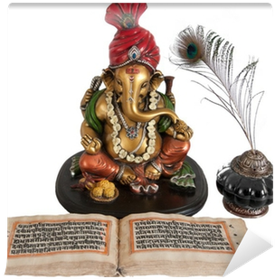 Lord Ganesh With Books (400x400), Png Download