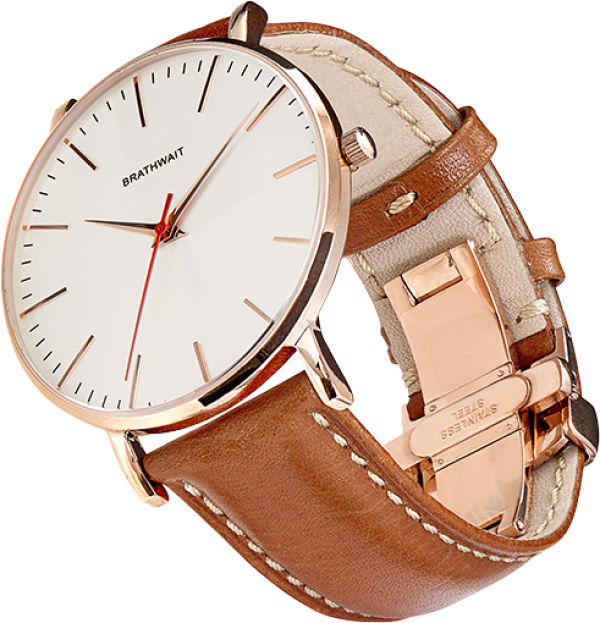 Slim Leather Wrist Watch (600x623), Png Download