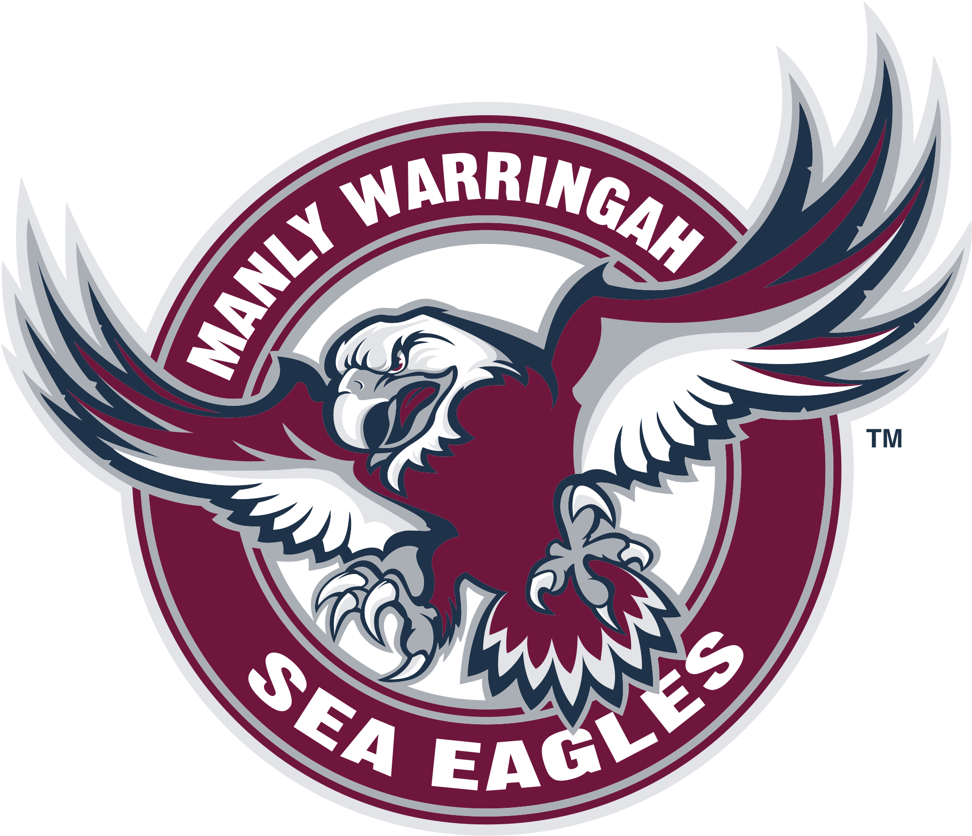 Original File - Manly Sea Eagles Logo (1180x1024), Png Download