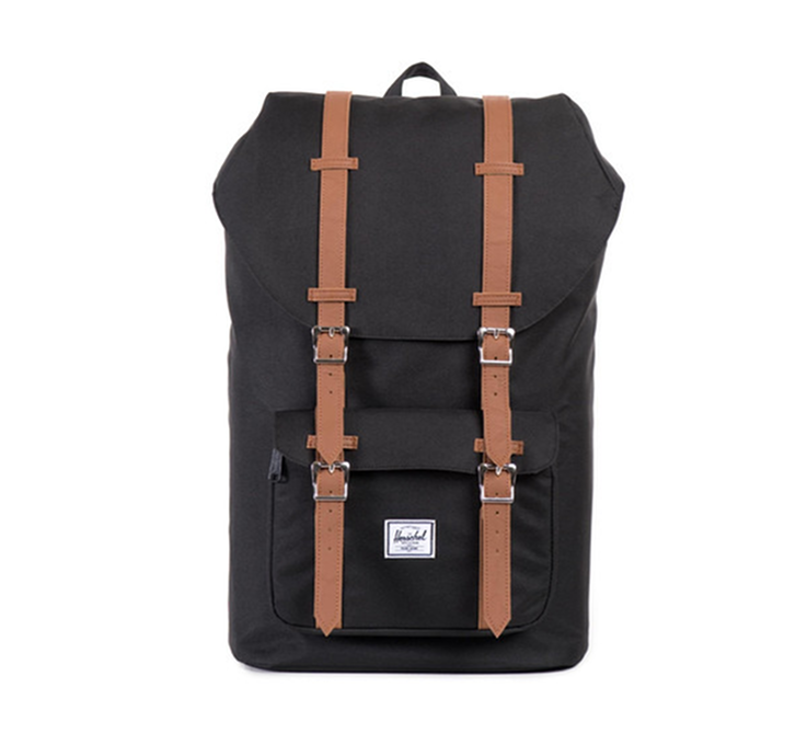 Little America Backpack Black 10014-00001 - Herschel Supply Co Little America Backpack Bag Black/tan (1000x668), Png Download