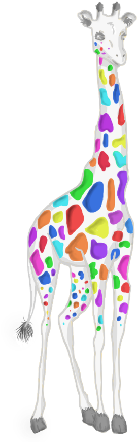 Rainbow Giraffe By Acolorparade On Deviantart Image - Rainbow Giraffe Transparent (894x894), Png Download