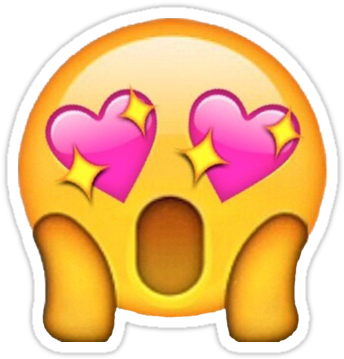 Heart Eyes Emoji Png - Fangirl Emoji (375x360), Png Download
