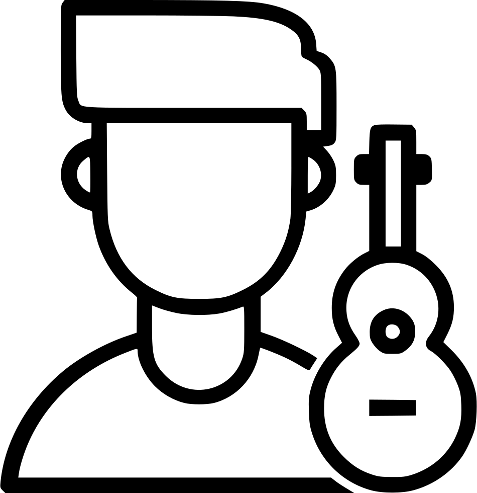 Musician Instrumentalist Guitar Instrument Playback - Black And White Krishna (950x980), Png Download