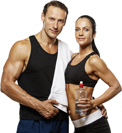 Personal Trainer Png - Hombre Y Mujer Deportista (585x488), Png Download