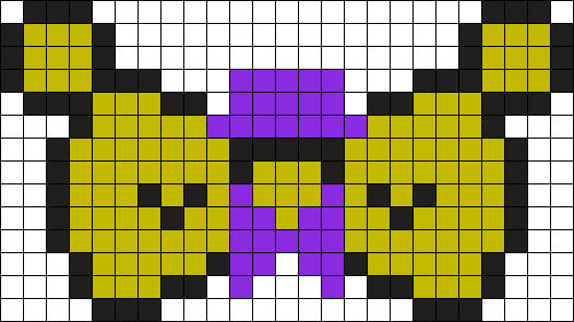 Five Nights At Freddys Fredbear Bow Perler Bead Pattern - Perler Beads Five Nights At Freddys Patterns (526x295), Png Download