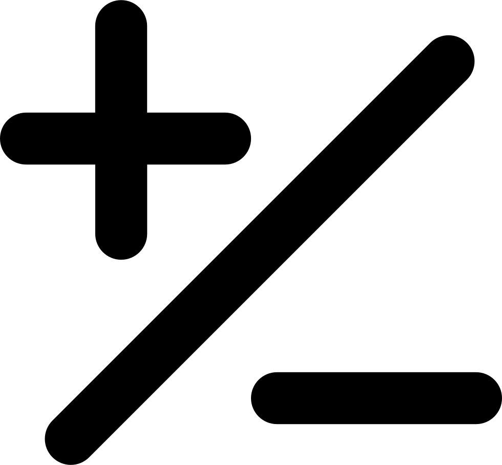 Mathematical Basic Signs Of Plus And Minus With A Slash - Plus Minus Icon Svg (980x908), Png Download