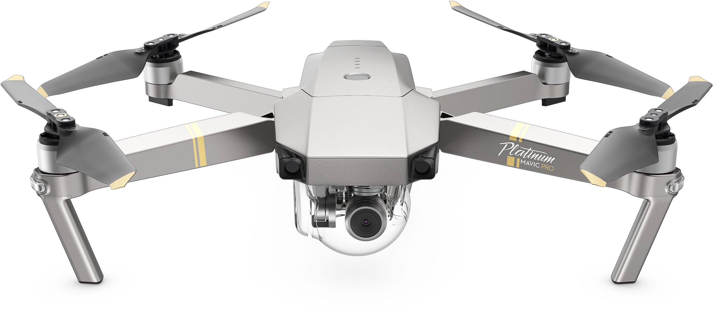 Dji Mavic Pro Platinum Quadcopter Drone - Dji Mavic Pro Fly More Combo Platinum (2500x1406), Png Download