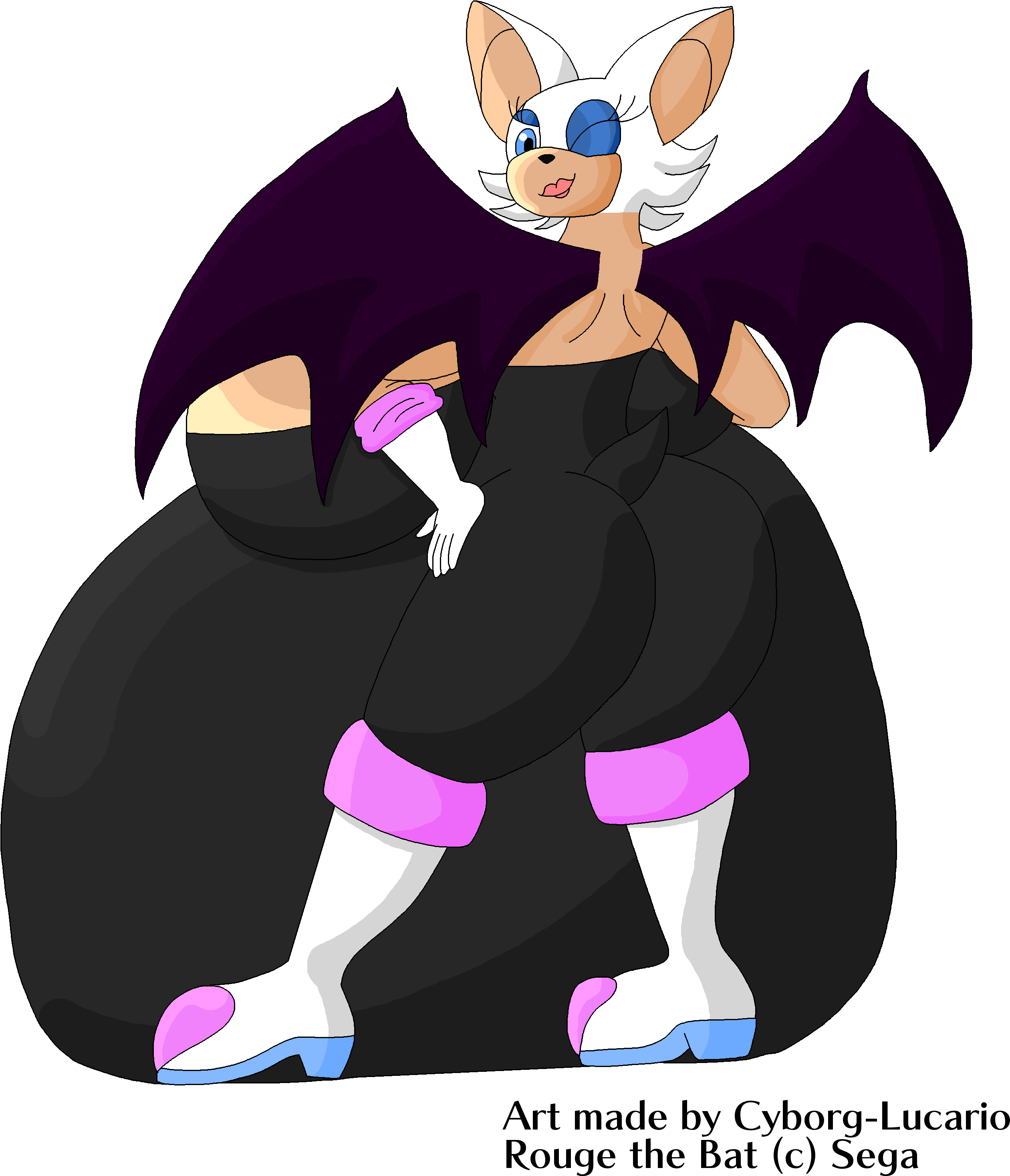 Big Rouge - Rouge The Bat Big Boobs (2540x3505), Png Download