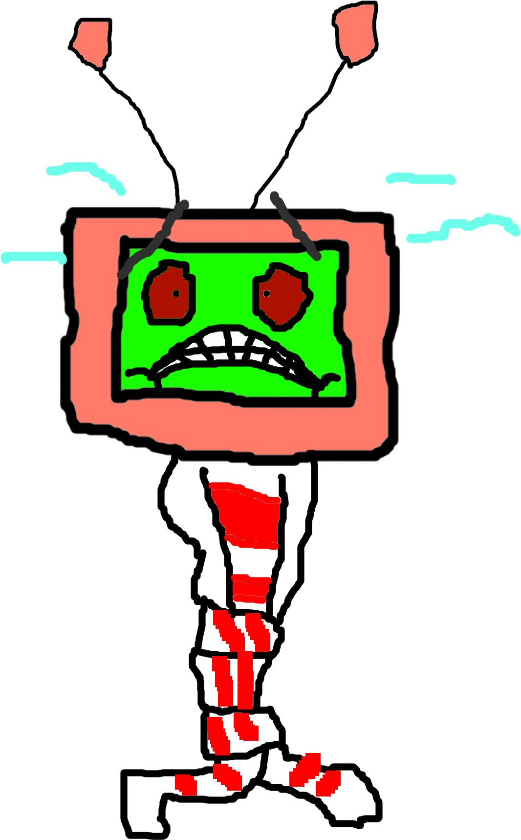 Candy Cane Vision Gotta Pee - Cartoon (1200x1750), Png Download