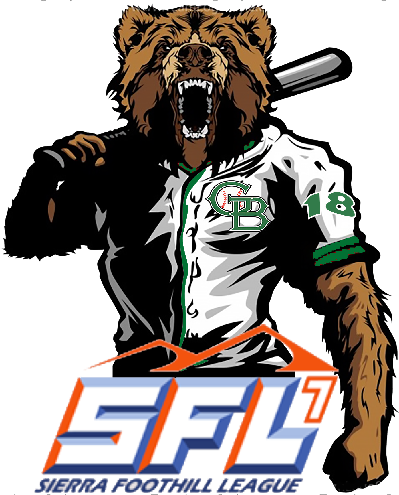 Granite Bay Grizzly Baseball Clip Art Free Library - Bobcat Baseball Clip Art (1413x1728), Png Download