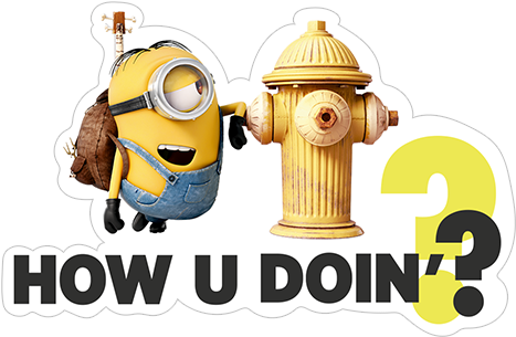 Transparent Png Sticker - Minions Wall Stickers Fire Hydrant (490x317), Png Download