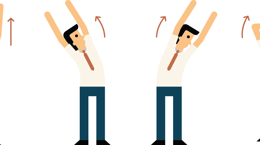 Wrist Stretch And Other Stretches At Work - Stretch At Work (900x503), Png Download