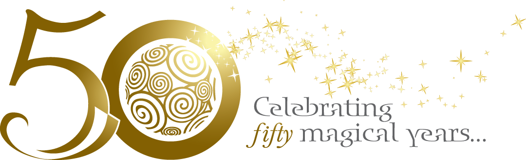 Celebrating 50 Magical Years - Celebrating 50 Years Logo Png (1080x329), Png Download