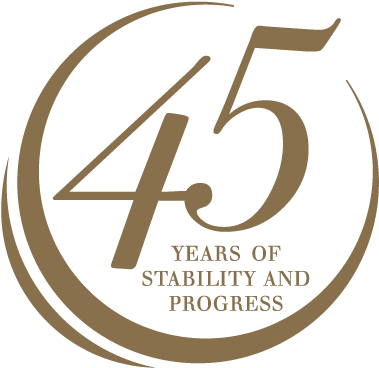 Celebrating 45 Years - 45 Years Logo Png (413x408), Png Download