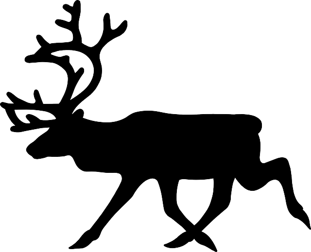 Reindeer Silhouette (640x519), Png Download