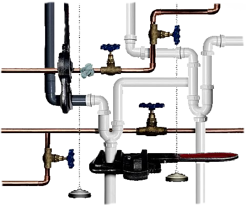 Basement Plumbing Dubai - Water Pipe In House (480x399), Png Download