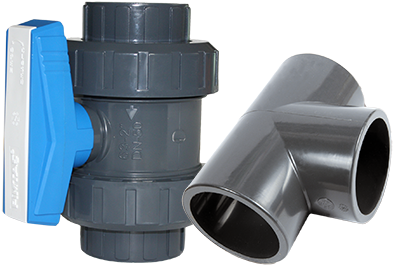 Pvc Fittings E Valves - Plastic (420x290), Png Download