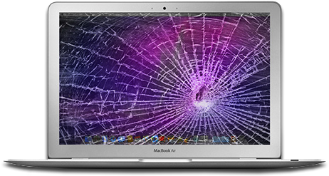 Macbook Laptop Screen Repair - Macbook Air Smashed Screen (500x400), Png Download