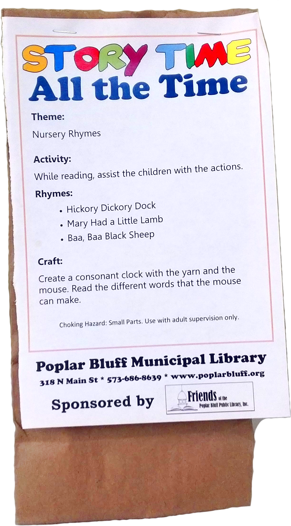 Free Story Time Craft Kits Are Still Available @ Poplar - 1st Time (1308x2240), Png Download